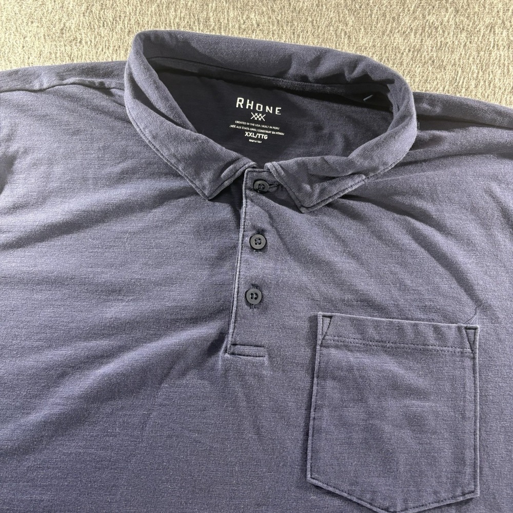 Rhone Pique Polo Shirt Mens 2XL Short Sleeve Performance Knit